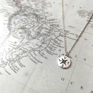 Sterling silver Compass necklace